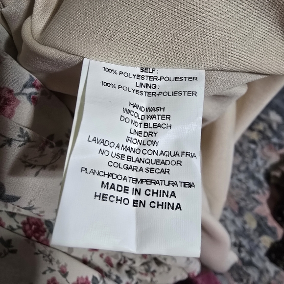 Floral Peasant Print Long Sleeve Dress - Picture 9 of 9